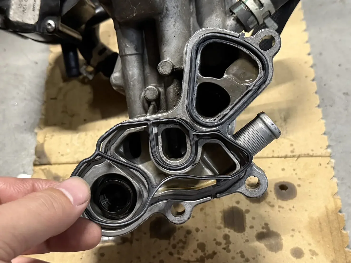 MINI R55 クーパーSのエンジンオイル漏れの故障診断とオイルフィルターハウジングガスケットの交換・修理費用