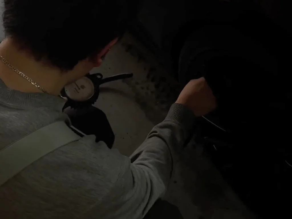 空気圧測定の様子