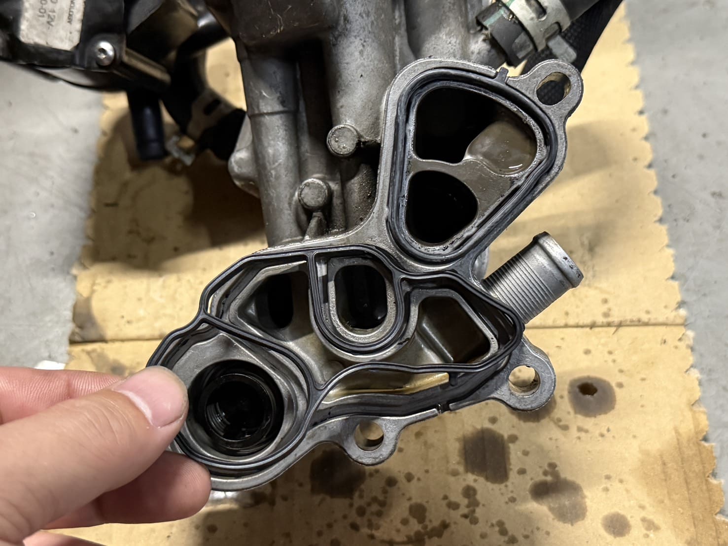 新しいオイルフィルターハウジングガスケットの取付